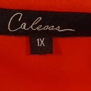 Calesas asymmetrical floral print patchwork 3/4 sleeve blouse Size 1X